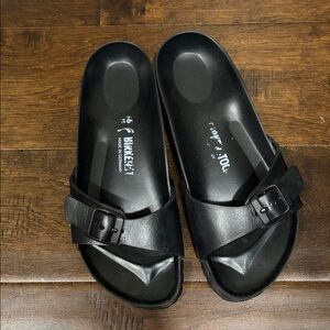 Birkenstock Black Single-Buckle Slide Sandals